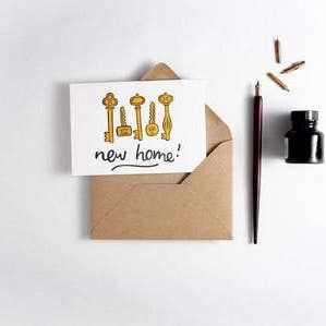 New Home Keys Letterpress Card for wholesale by Hunter Paper Co.