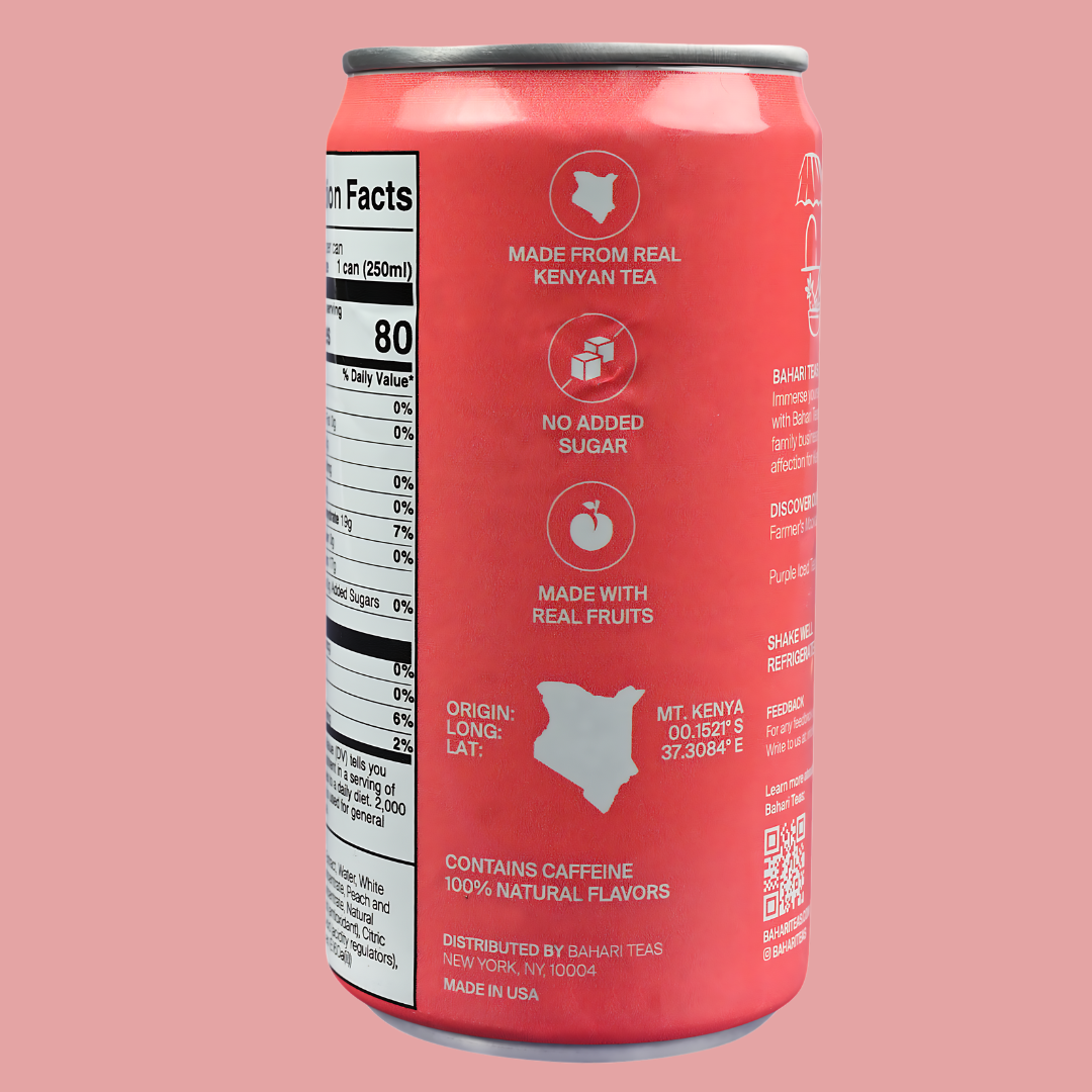 Bahari Teas - Vente Thé glacé - Boisson en conserve au thé noir glacé du Kenya - Pêche6