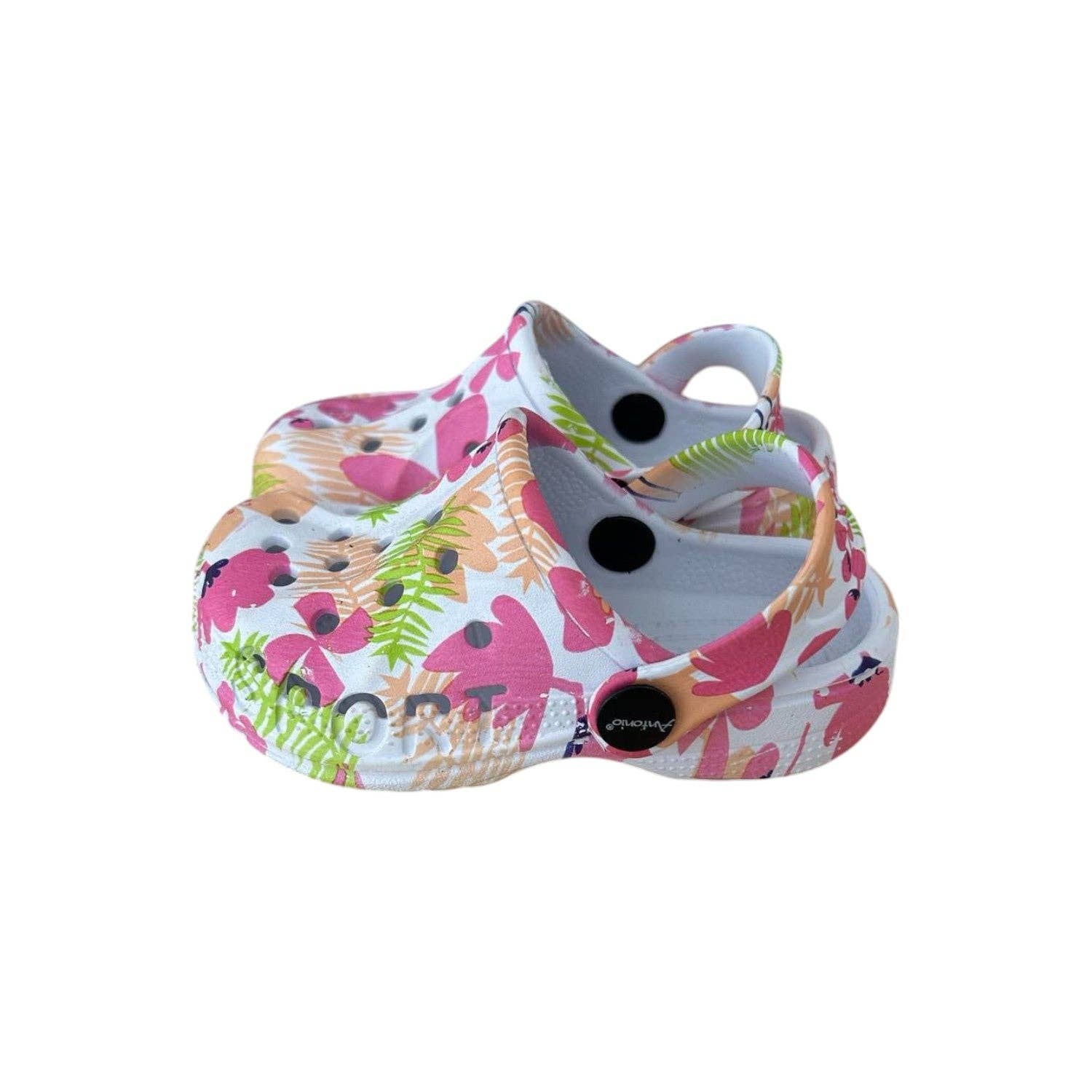 VewoTex - Wholesale Slippers - Baby - Baby & Kids Clogs with Floral Pattern » Affordable Children's Shoes » Kids Bath Slippers » Shoes for Babies & Toddlers » Bath Sandals with Straps and Cut-Outs4