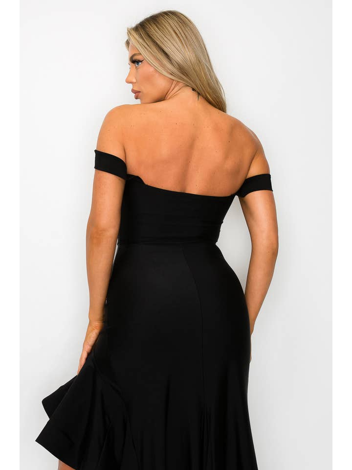 Kimcine - Wholesale Dress - Women's - KD20110Power Satin Corset Tube Top Ruffled Skirt Dress(SALE10