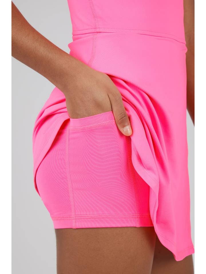 90 Degree by Reflex & Yogalicious - Wholesale Athletic Dress - Kids - Girls Athletic Active Tennis Dress with Inner Shorts 6