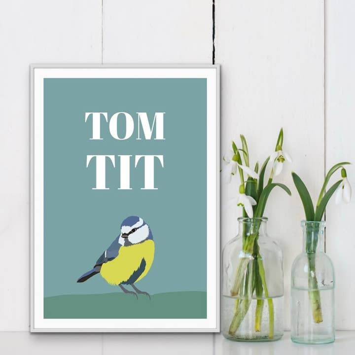 Tom Tit - Bathroom Print for wholesale by The Printed Word Store