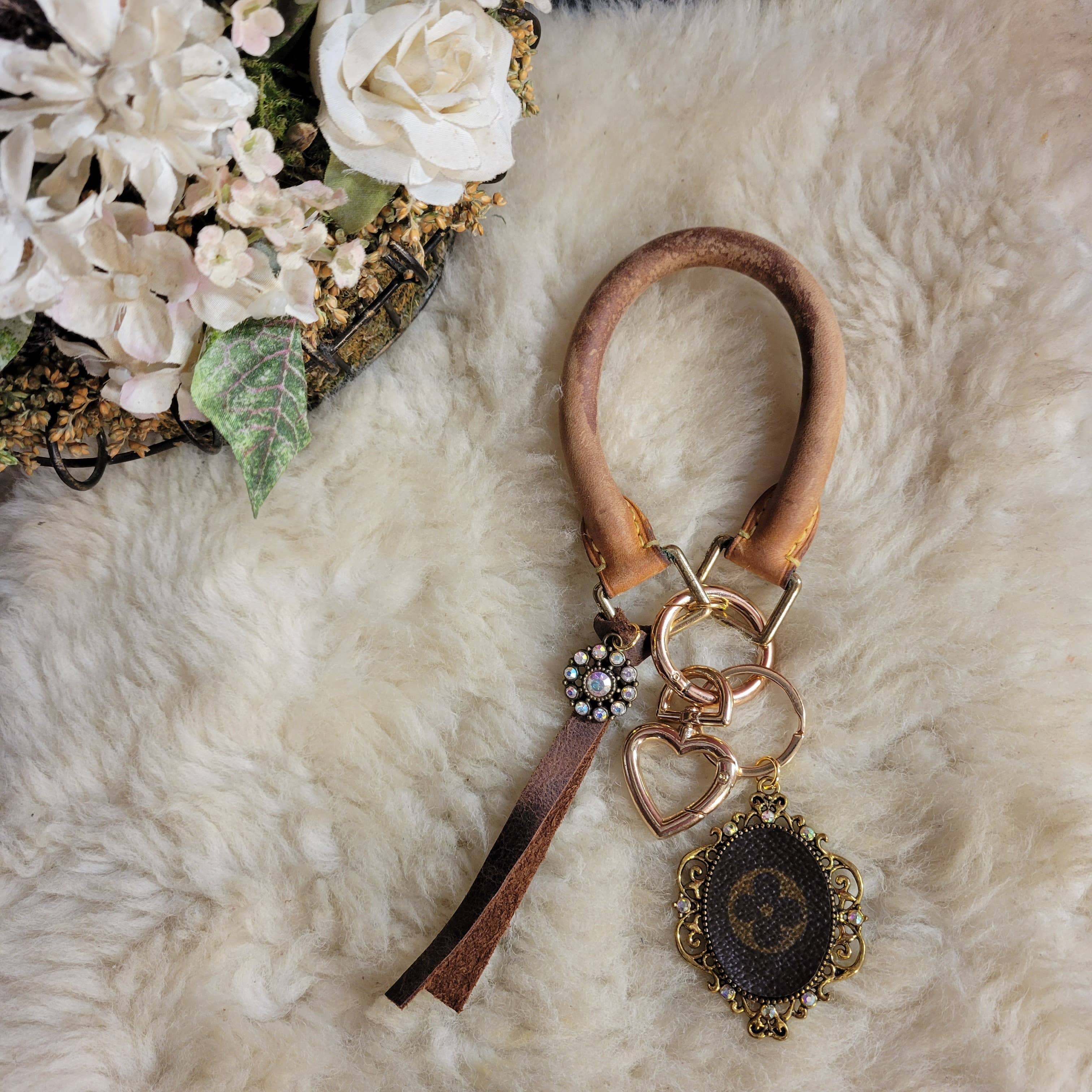 Upcycled Always & Forever accessories - Wholesale Keychain - Women's - Upcycled LV handle wristlet / keychain8