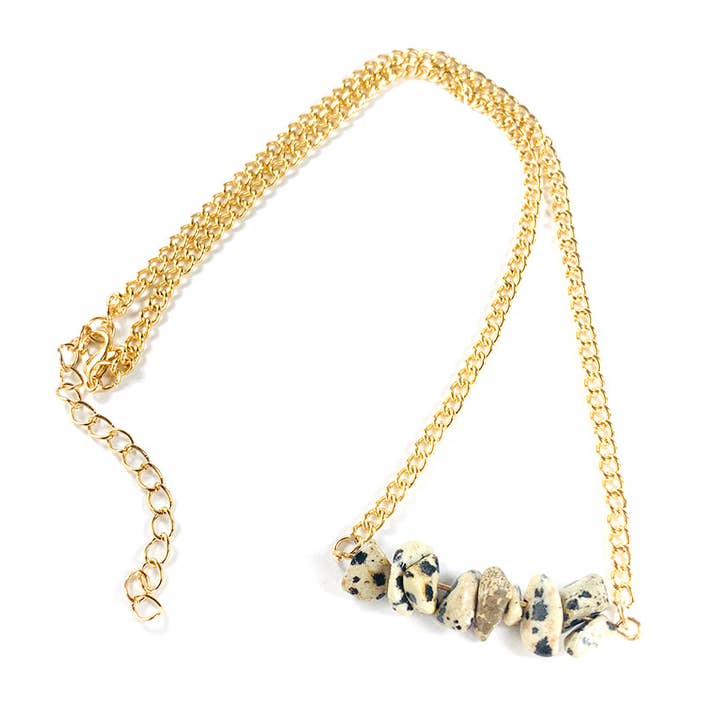 Colar de seixos de pedra de barra linear por atacado de Novadab