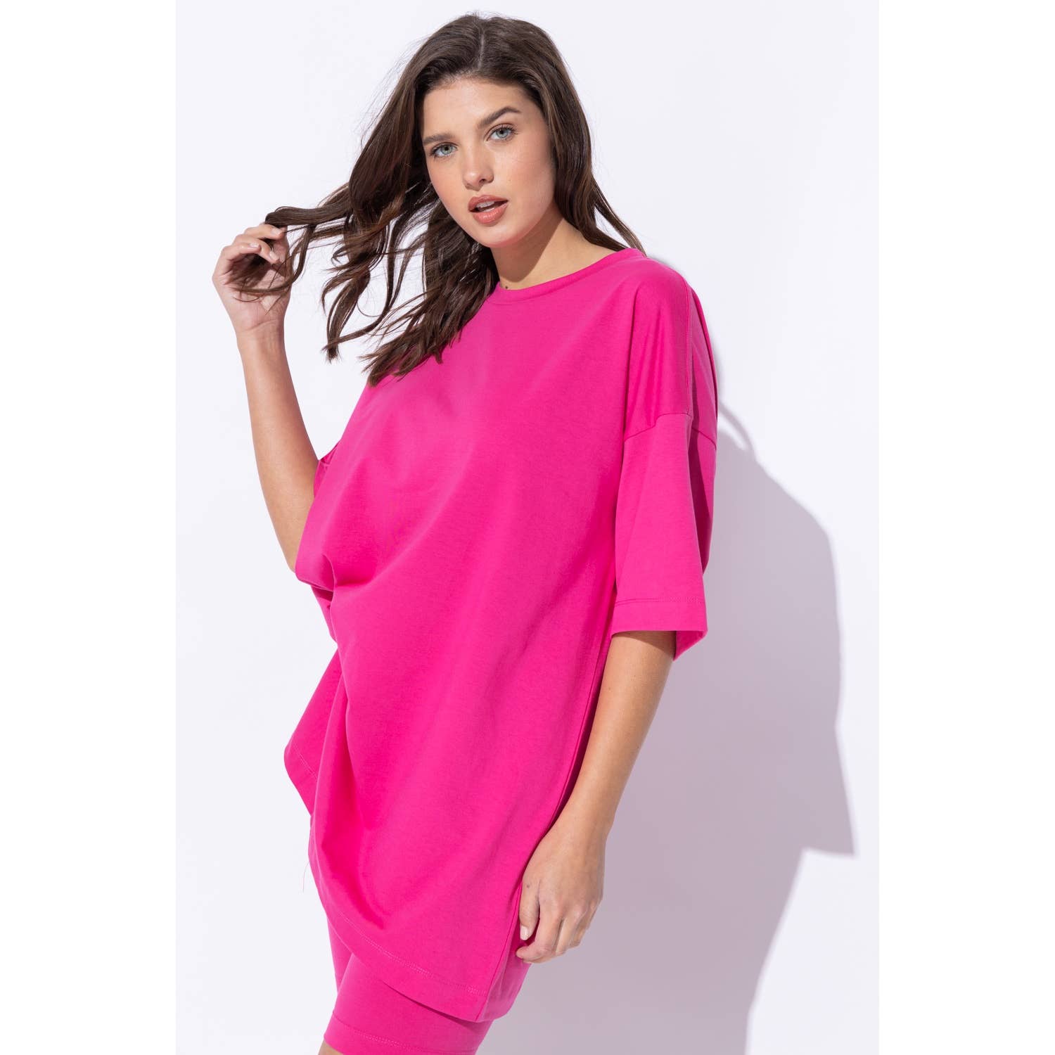 Sweet Generis - Wholesale Lounge Set - Women's - KNIT OVERSIZE TEE SHIRT AN SHORTS CASUAL BIKER SET6