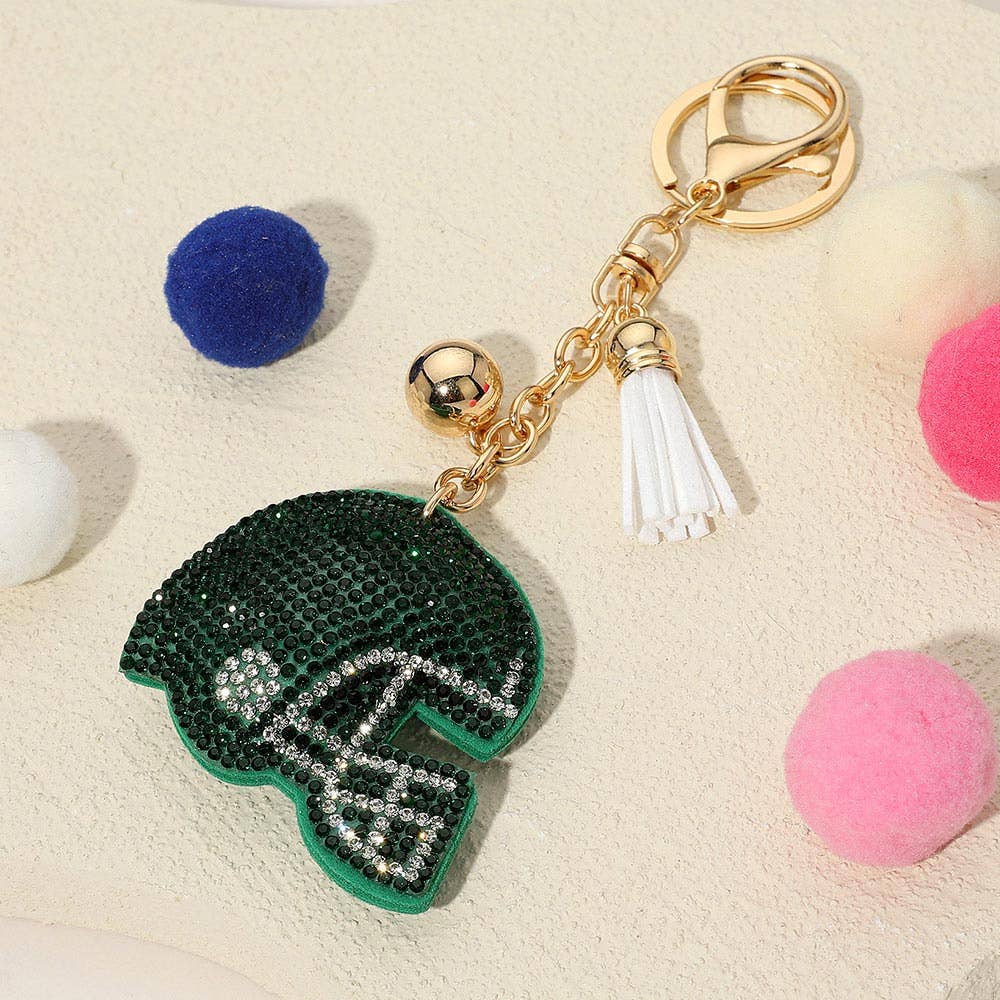 Sensibling Corp. - Wholesale Keychain - Women's - Bling Studded Football Helmet Keychain / Bag Charm4