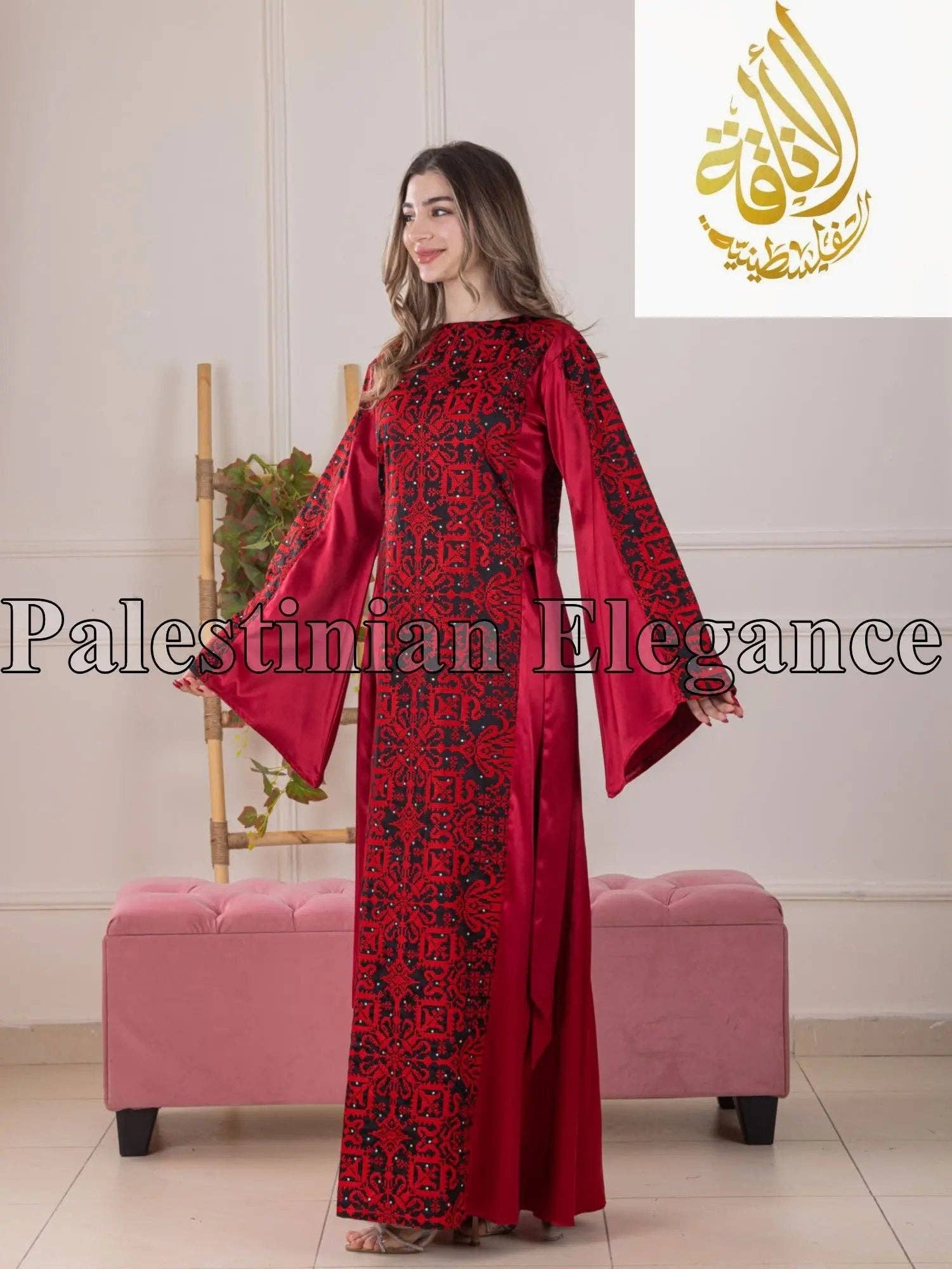 Palestinian Elegance - Wholesale Dress - Women's - Modern Zahra Embroidered Dress | Modest Palestinian Thobe4