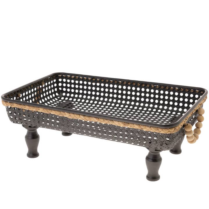 Boston International - Wholesale Basket - 17" Long Rectangle Black Metal Leg Basket