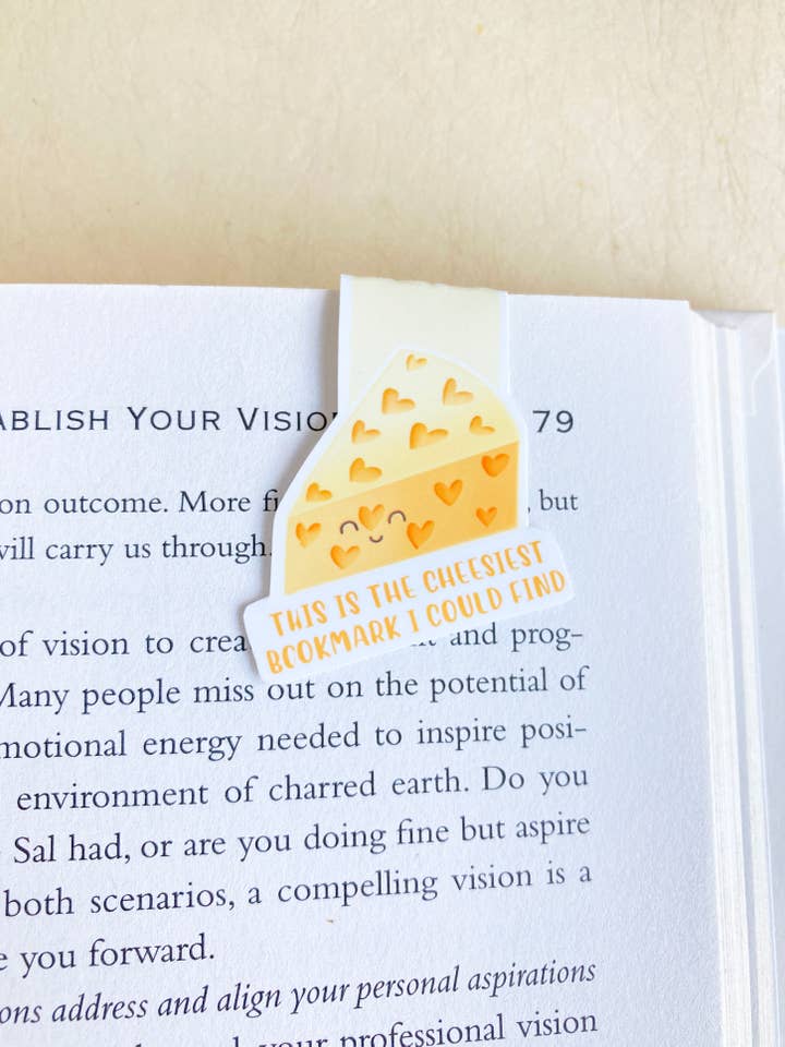 Magnetisk bokmärke med ostmotiv | Matinspirerad kontorsmaterial | Sidmarkör för wholesale av Join The Creative Side