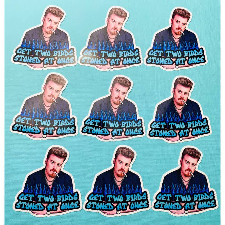Otto's Grotto - Wholesale Sticker - Trailer Park Boys Ricky Sticker | Get Two Birds Stoned