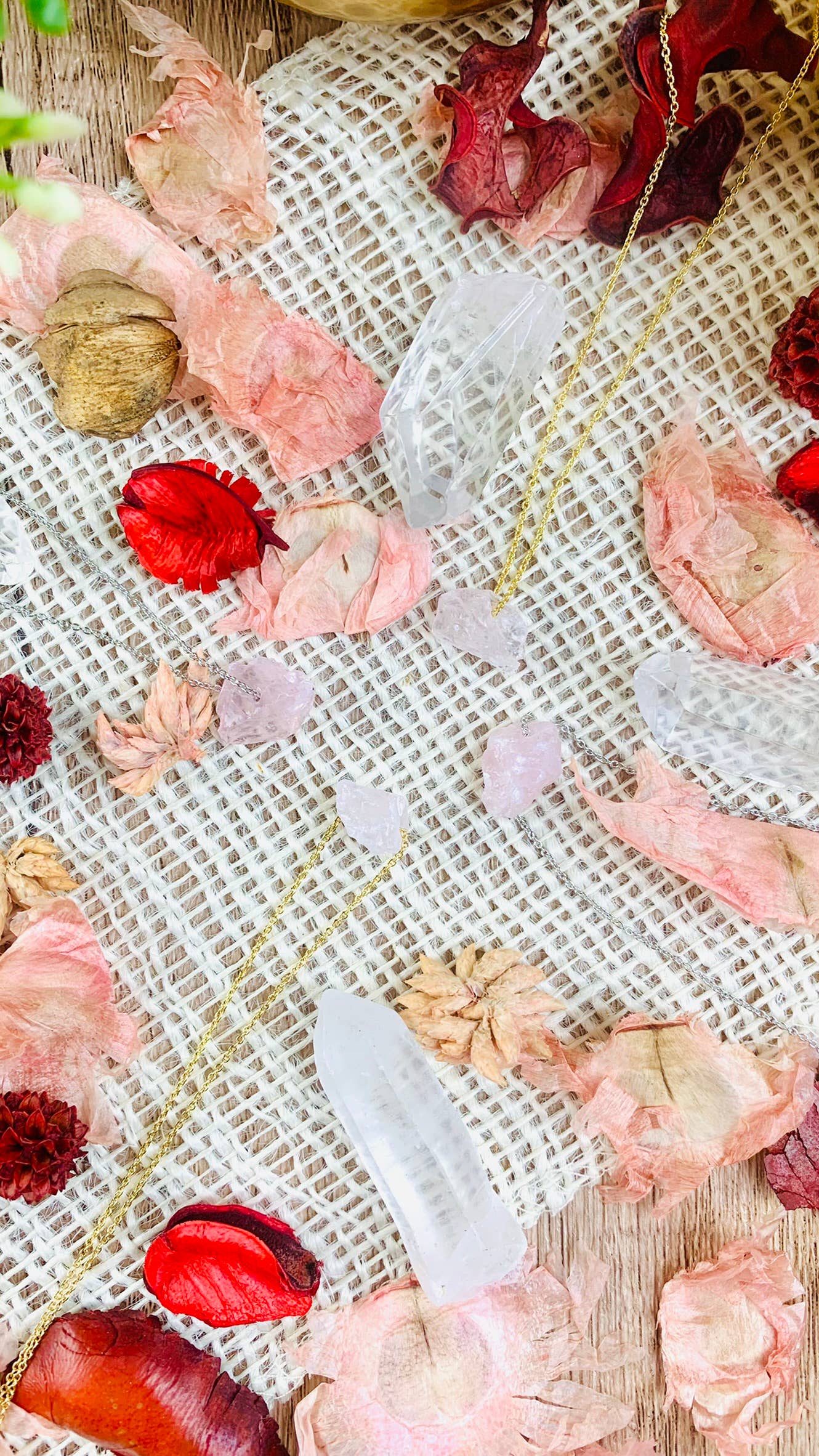 Soul Charms - Wholesale Pendant/Charm Necklace - Dainty Raw Crystal 14K Gold, Silver Birthstone Necklace30