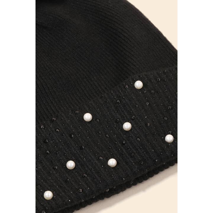 Anarchy Street - Wholesale Beanie - Women's - Bejeweled Ribbed Pom Beanie