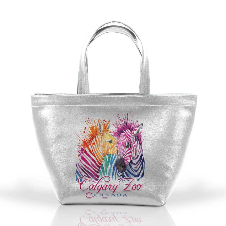 Sac Cutie en cuir végétalien personnalisable : Watercolor Zebras pour la vente par Matrix