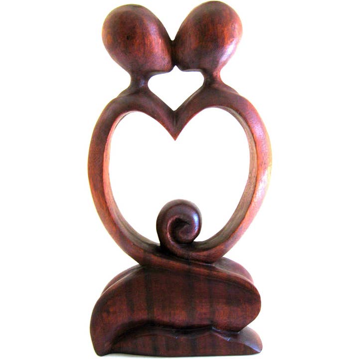 Wooden Romantic Heart Statue Hand Crafted Modern Decor for wholesale by OMA - Eclectic Home