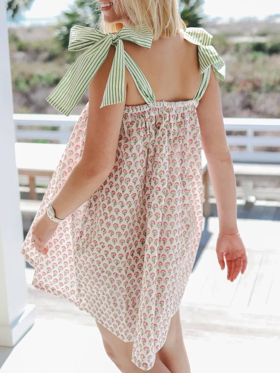 Rosa Clothing - Wholesale Dress - Women's - 2025 Odette floral sleeveless tie shoulder straps mini dress55