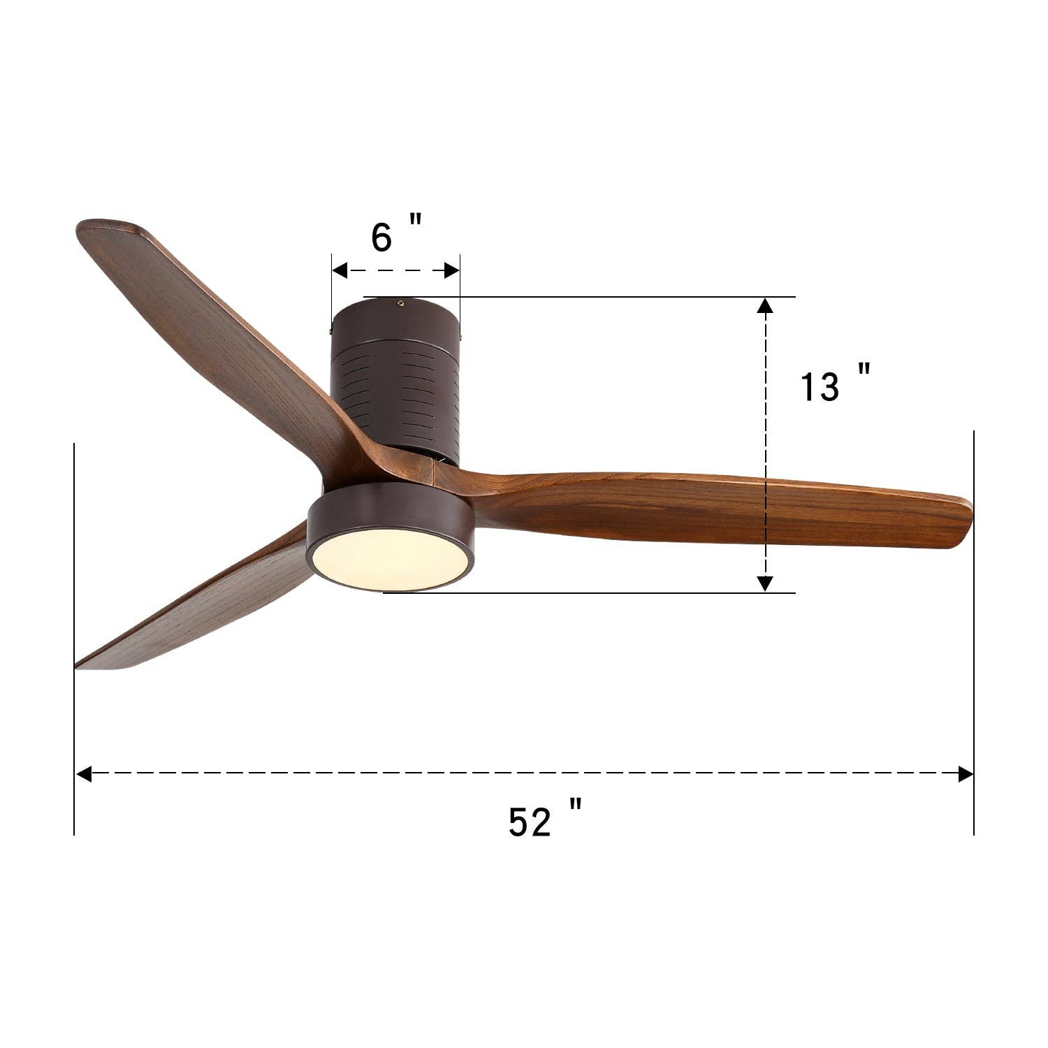39F Inc. - Wholesale Ceiling Fan - 52in Flush Mount Ceiling Fan with LED Light and Remote8