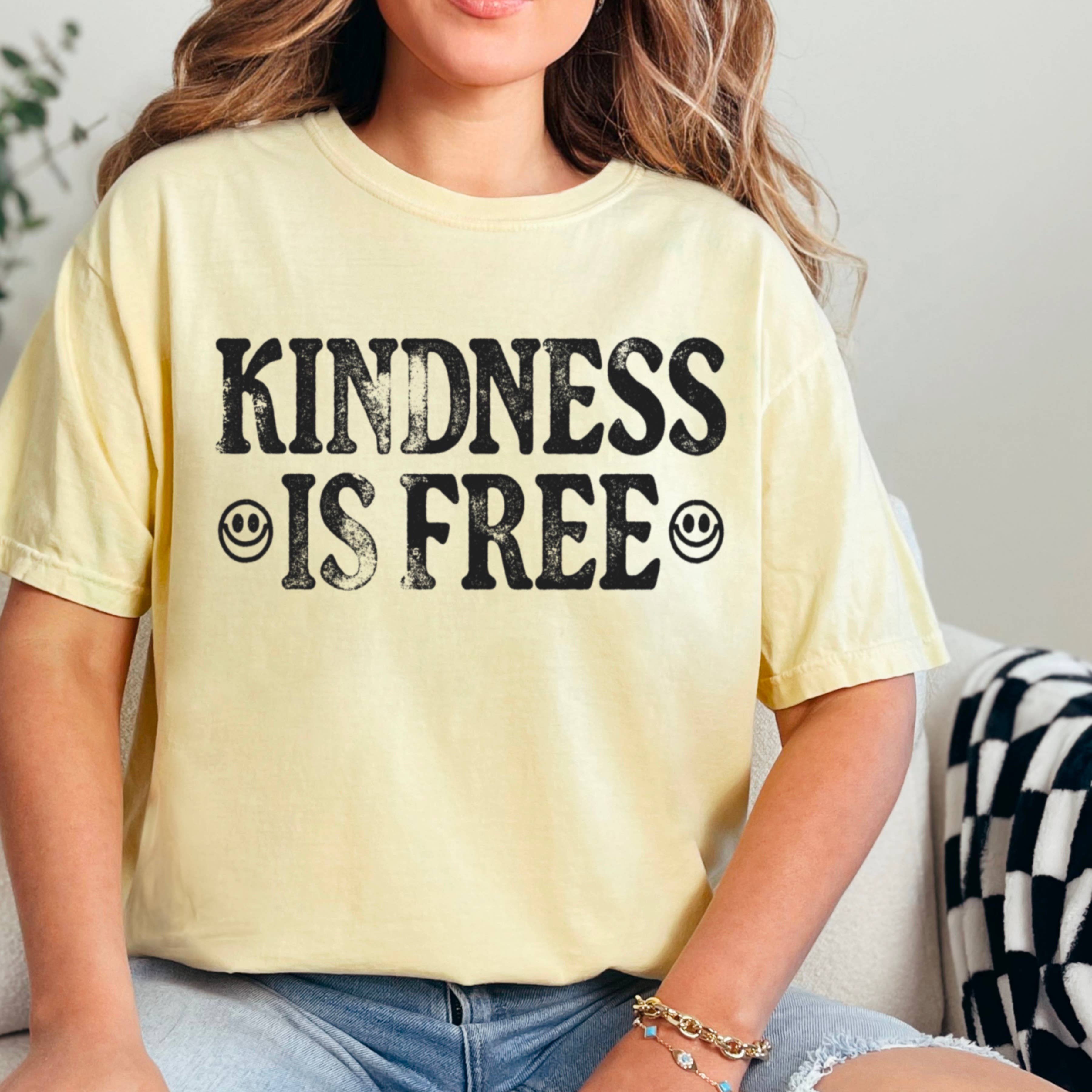Shoppe SHC - Wholesale Screen Printed T-Shirt - Women's - Kindness Is Free Comfort Color Screen Print Graphic Tee15