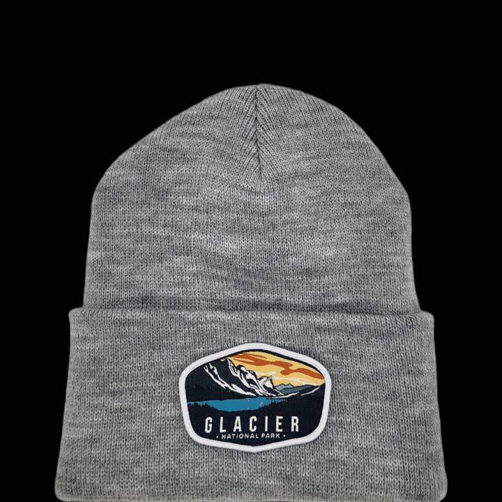 PNW Apparel - Wholesale Beanie - Unisex - Glacier National Park Beanie – Mountain Sunrise Patch6