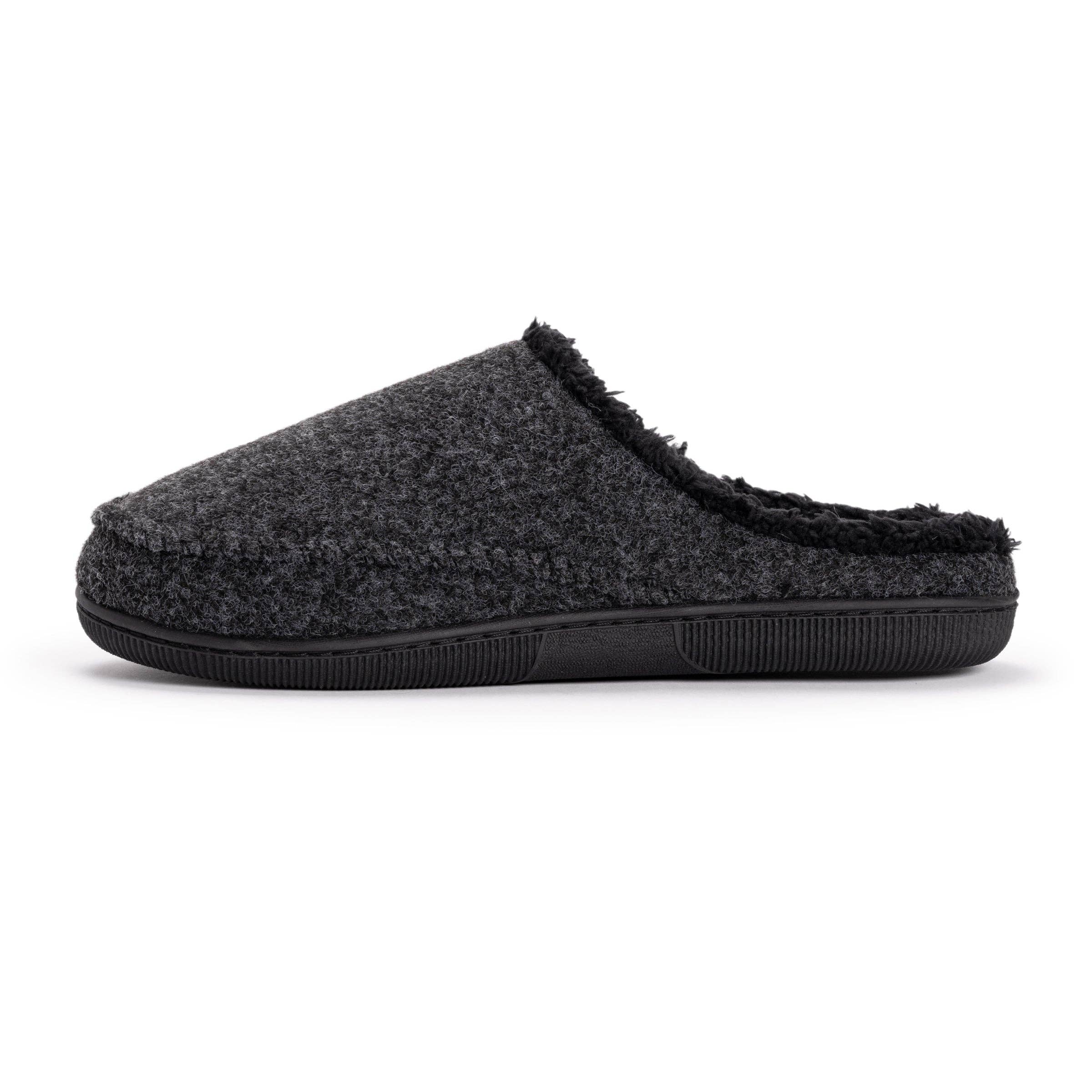 Black Muk Luks Men's Faux Wool Clog Slippers for wholesale on Faire8