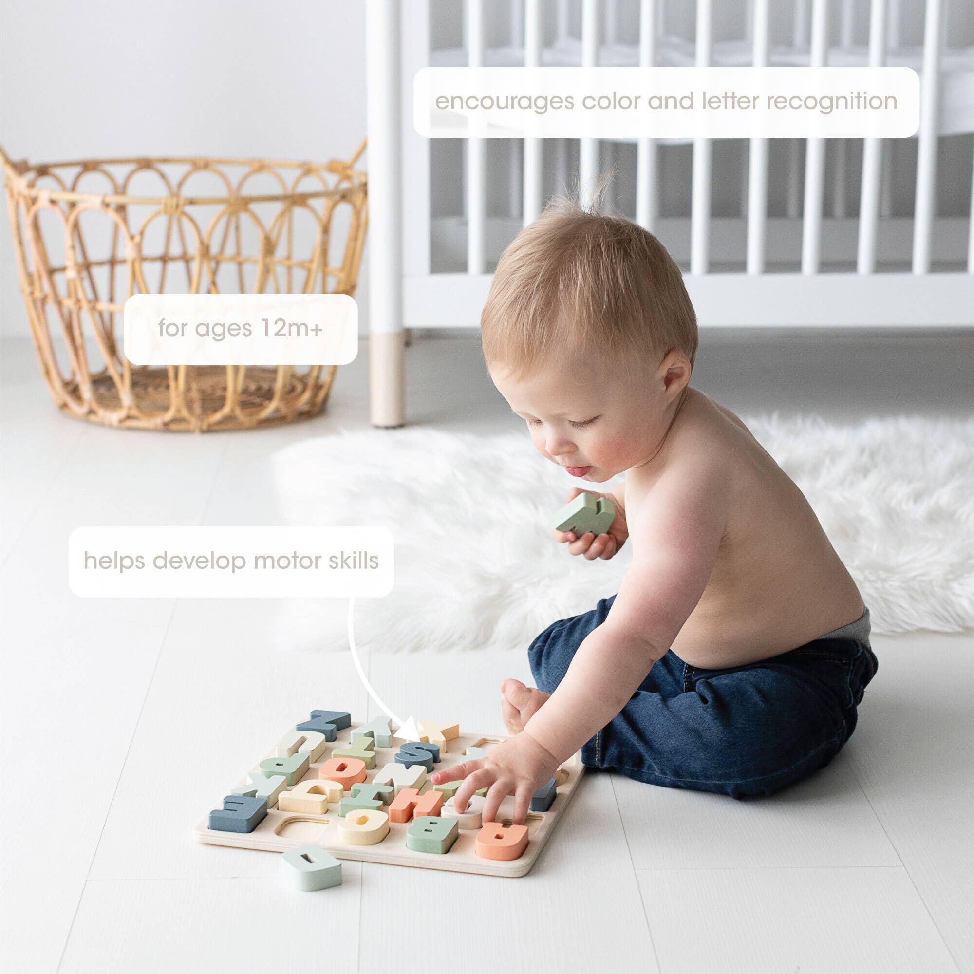 Pearhead - Wholesale Puzzle - Kids - Wooden Alphabet Puzzle, Montessori Learning Toy2