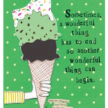 CARTE DE VŒUX DE SOUTIEN DES CHOSES MERVEILLEUSES 4,5 x 6,25" pour la vente par Calypso Cards LLC