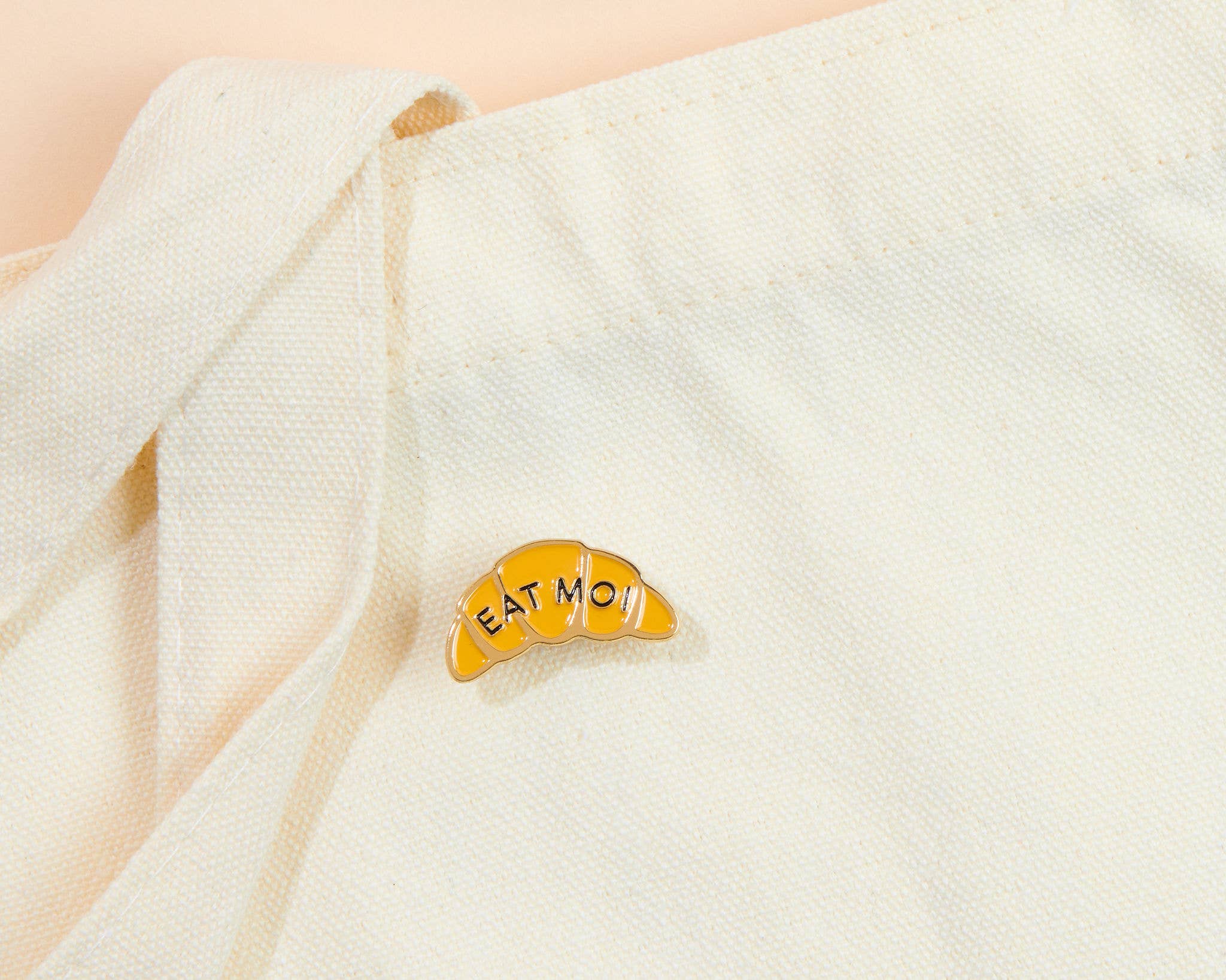 And Here We Are - Wholesale Lapel Pin/Button - Eat Moi- Croissant Food Pastry Lapel Pin - Stocking stuffer, Holiday, Gift Guide 1