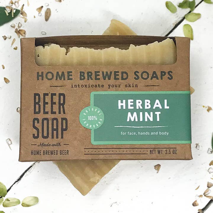 Home Brewed Soaps - Wholesale Bar Soap - Herbal Mint Beer Soap0