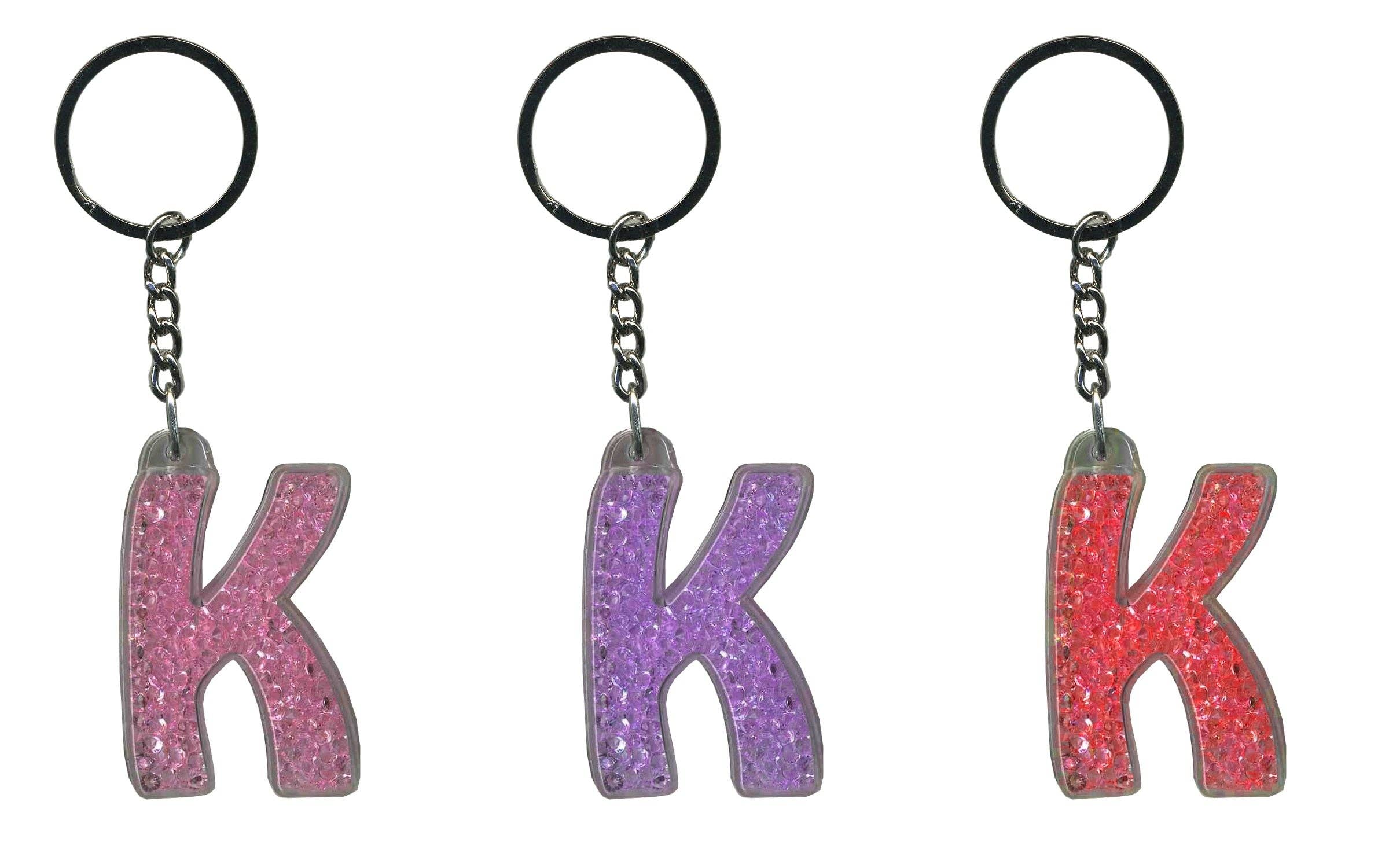 Instant Gifts International – wholesale Keychain – Women's – Itzy Glitzy Keyrings - Initial Letters9