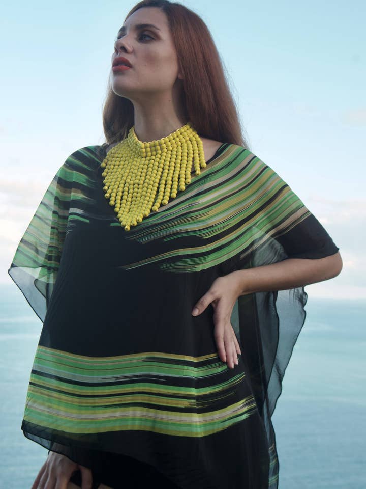 Pret-a-Porter - Chiffon Kaftan Top (3-23) for wholesale by La Mar