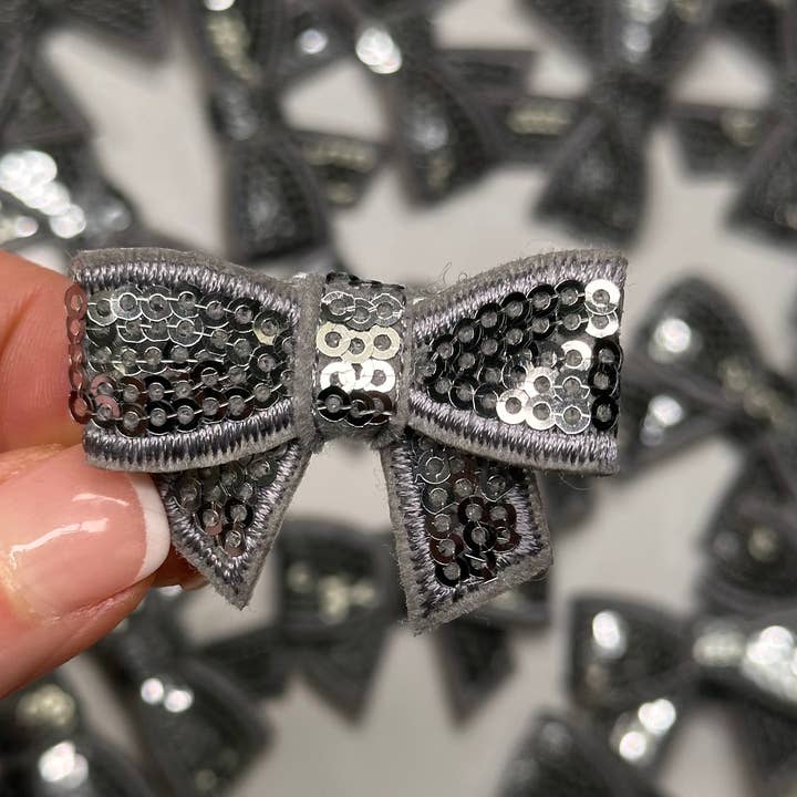 Aloe and Milk Boutique - Wholesale Hat Accessory - Women's - Sequin Bow Mini Patch, sequin patch, bow patch, cheer patch3