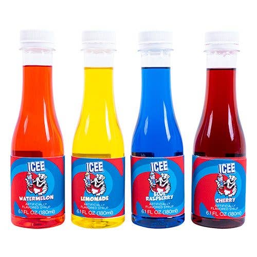 Fizz Creations Inc - Vente Sirops aromatisés - Pack de 4 sirops ICEE - Pastèque/Citron/Framboise bleue/Cerise1