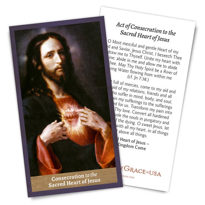 Consecration to the Sacred Heart of Jesus Holy Card NEW for wholesale by The Retro - a Full of Grace USA Company