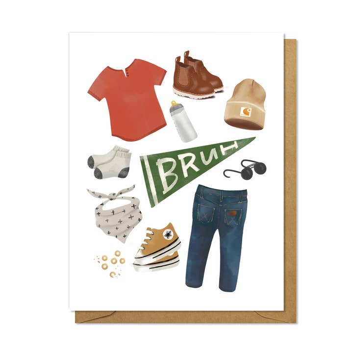 Tarjeta de Felicitación para Baby Shower de Baby Bruh para venta al por mayor de Joymark Studio