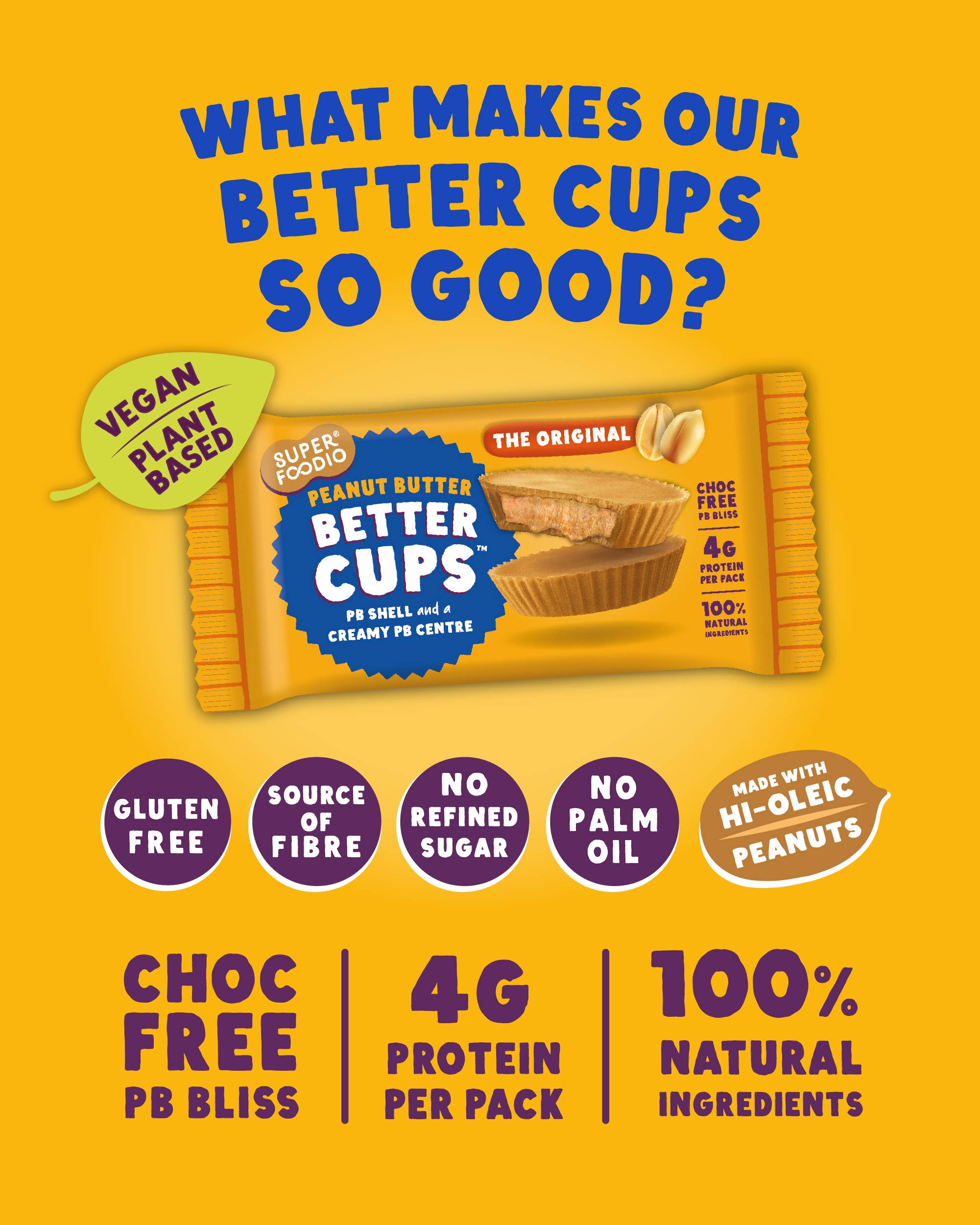 Superfoodio – wholesale Snack bar – Peanut Butter Better Cups - Original (30g x 15 packs)3