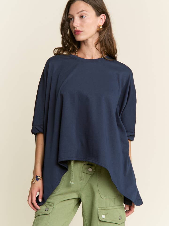 DOLMAN HALF SLEEVE OVERSIZE TOP for wholesale by J.NNA