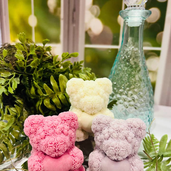 Teddy Bear Heart Soap for wholesale by 1111 Elm Candle & Soap Shoppe