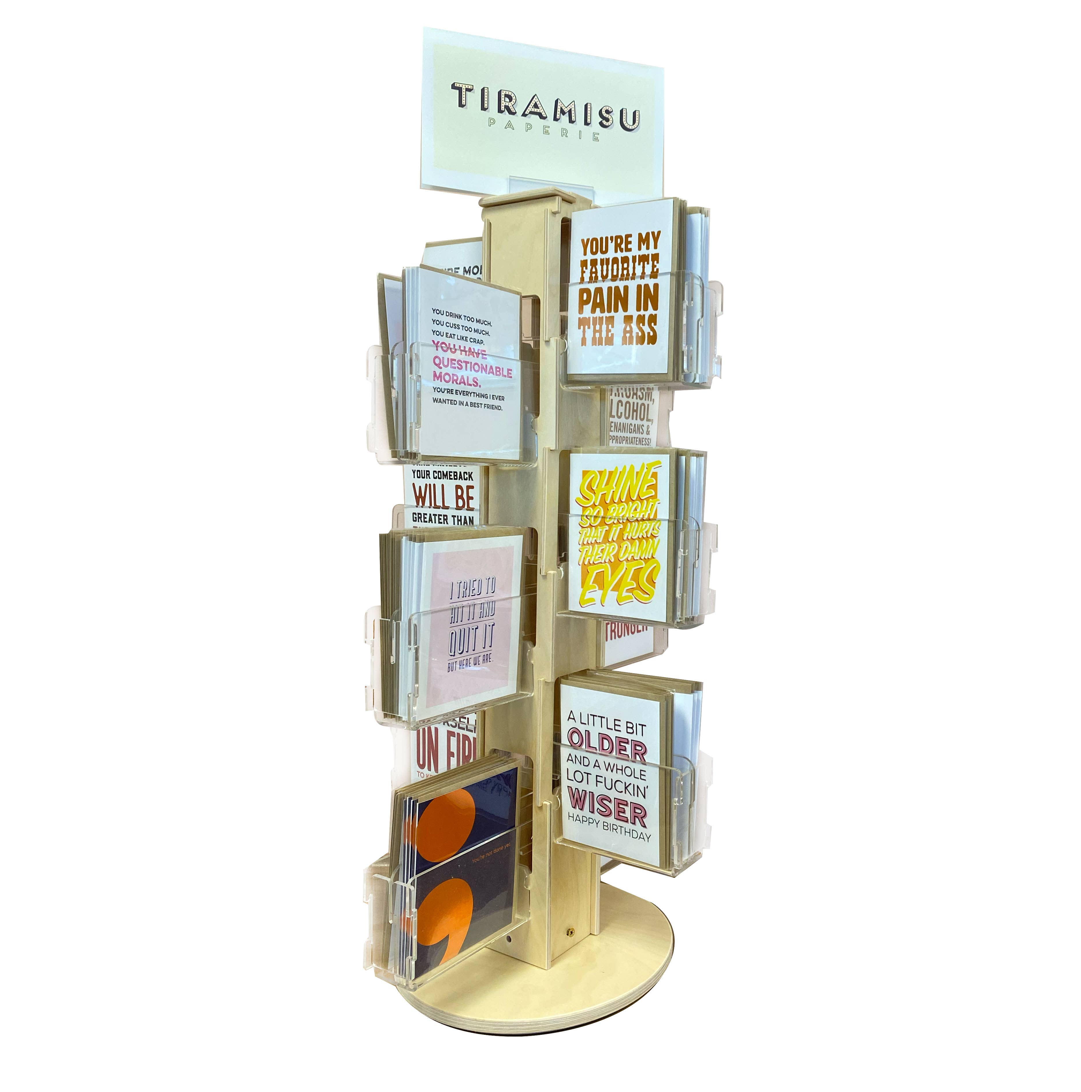 Tiramisu Paperie - Wholesale Retailer Display - Paper & Novelty - Line Commit Required: 24 Card Floor Spinner no cards.0