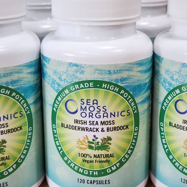 Sea Moss Organics LLC – wholesale Oral supplement/vitamin – Sea Moss| Bladderwrack | Burdock Root 120 Capsules