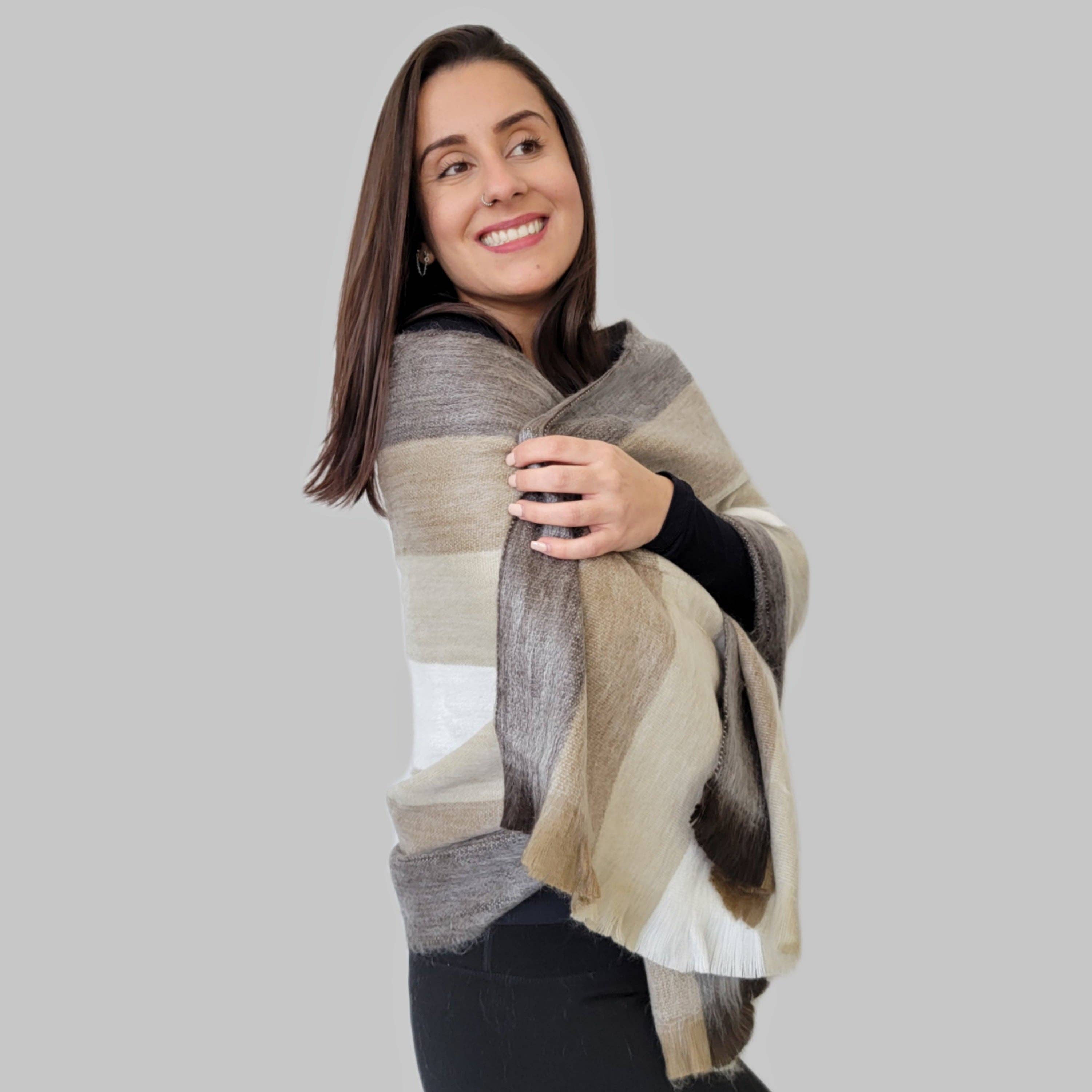 LATITUDE ZERO GOODS - Wholesale Wrap - Women's - Condor - Alpaca Wool Shawl - Handmade Wool Shawl3