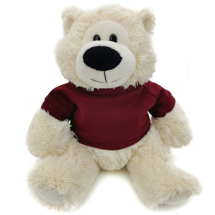 11" Cream Plush Bear in Custom T-shirts | Customizable Plush for wholesale on Faire1