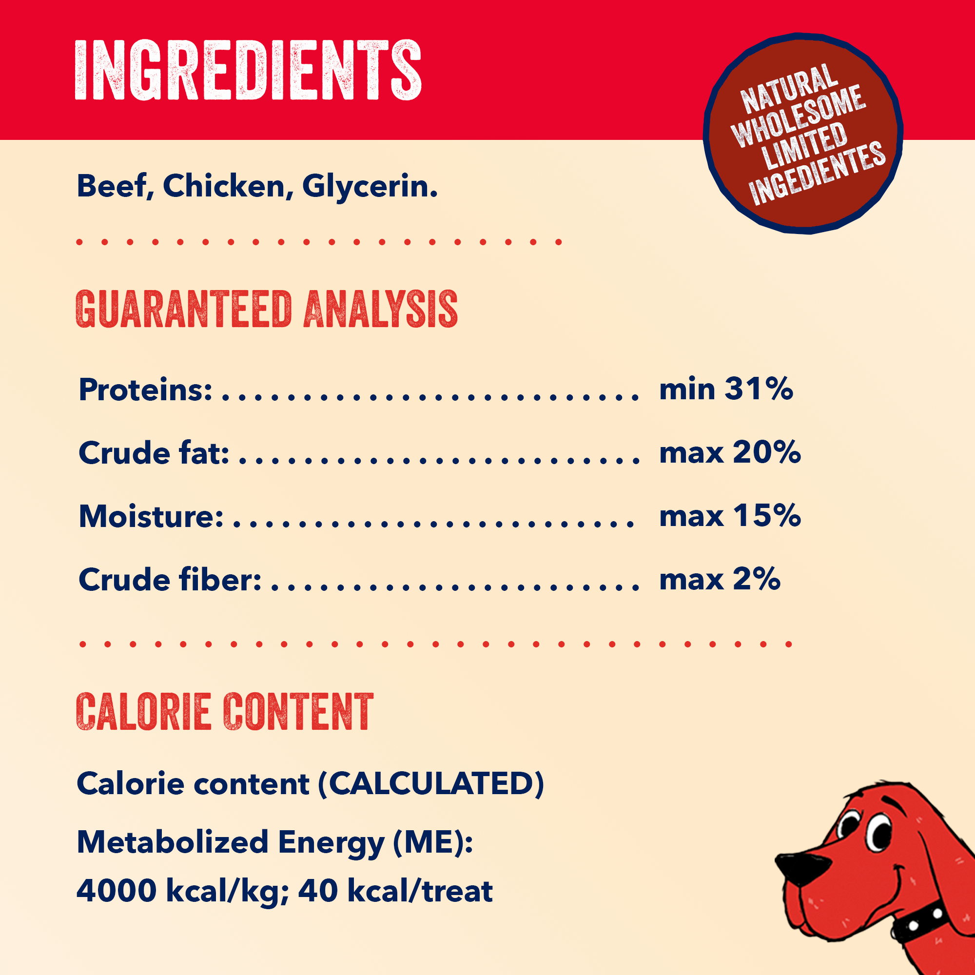 J&C PET SUPPLY LLC - Vente Friandises – chien - Friandises à mâcher pour chiens Clifford The Big Red Dog, 6 oz3