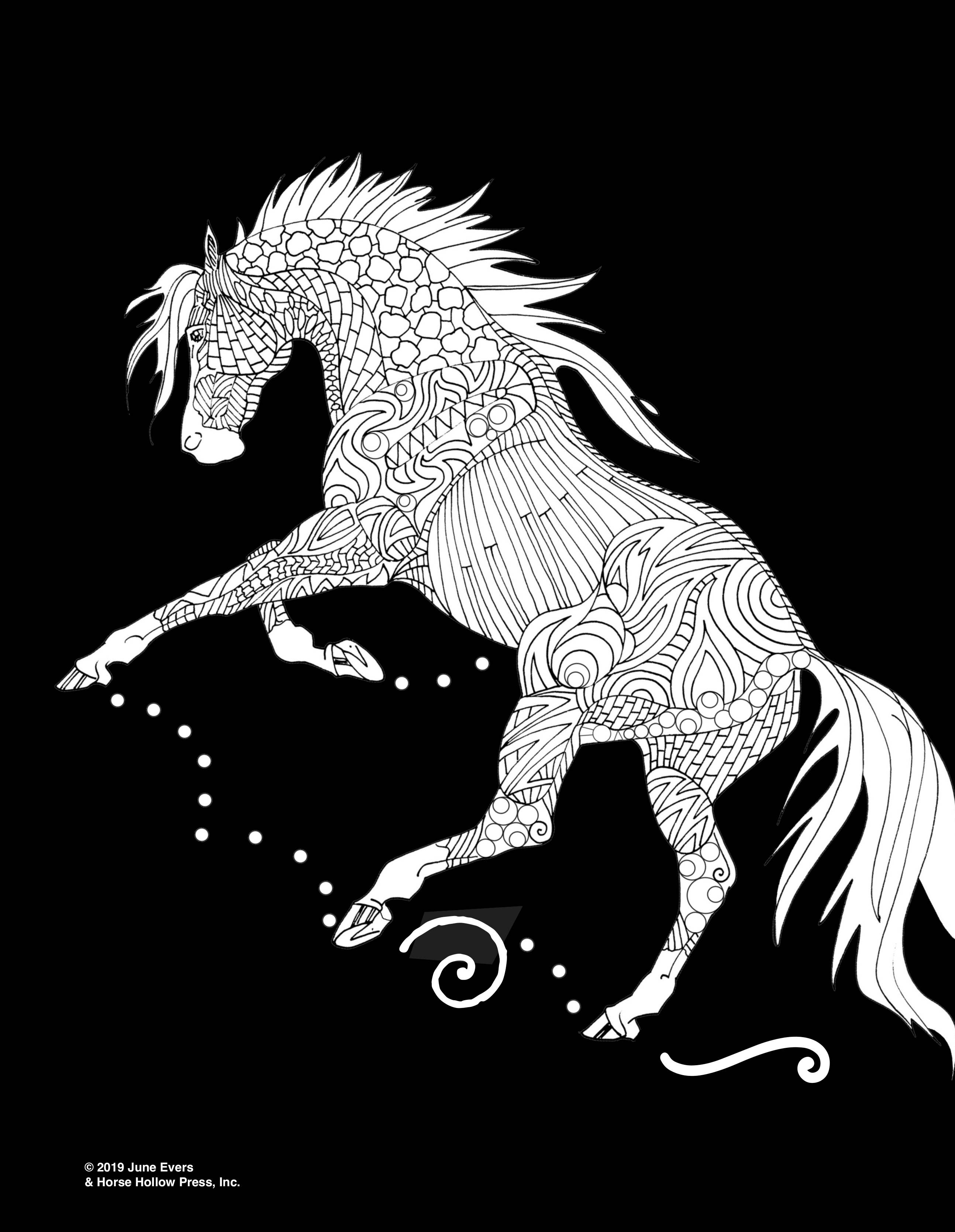 Horse Hollow Press / Pretty, Funny, Snarky Cards & Stickers - Wholesale Crafts, Hobbies & DIY Book - Pretty Horses Kit / 6 Drawings to Color / 24-Colored Pencils14