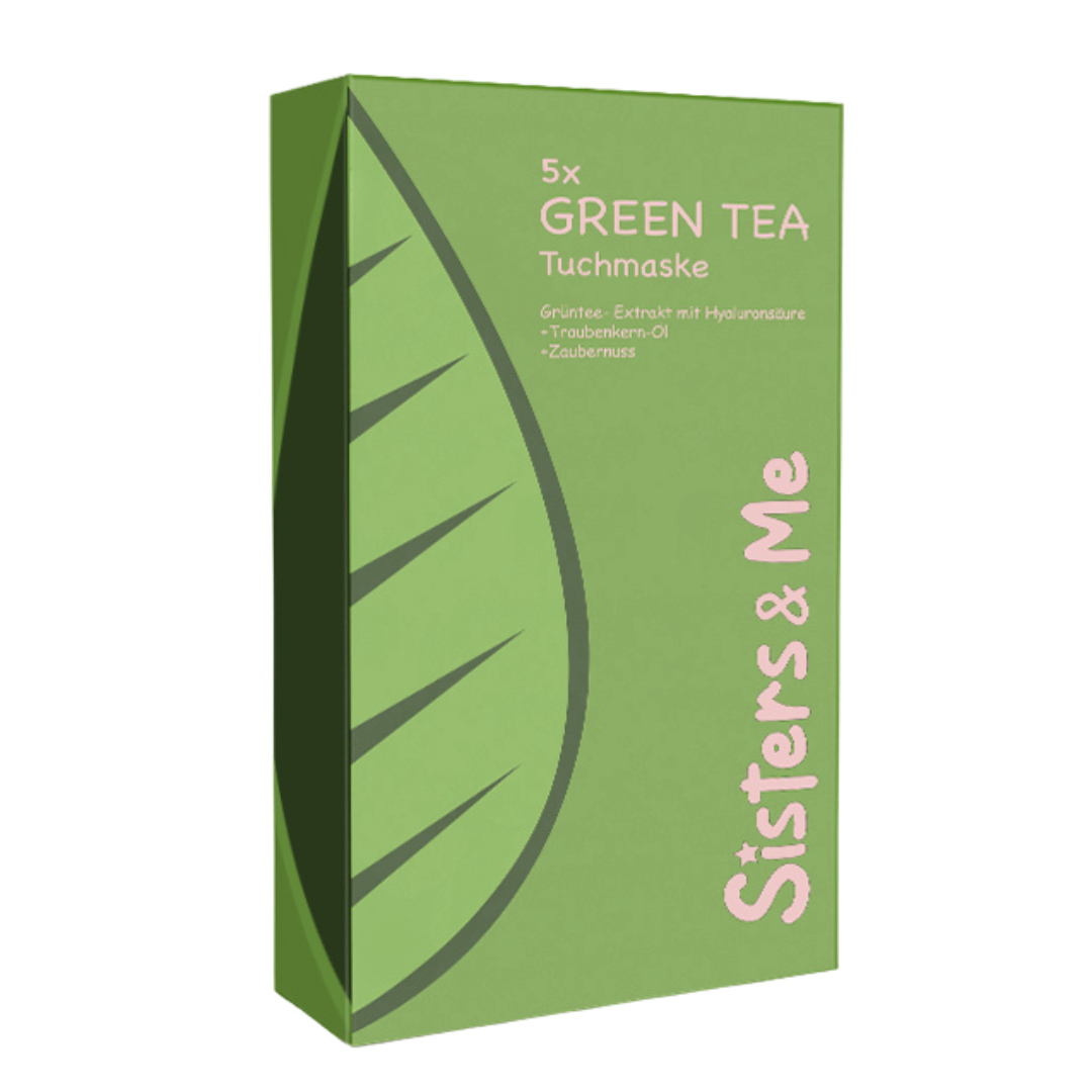 Sisters & Me GmbH - Venta al por mayor Mascarilla - 5 MASCARILLAS DE TÉ VERDE CON ACEITE DE SEMILLAS DE UVA Y HAMAMELIS1