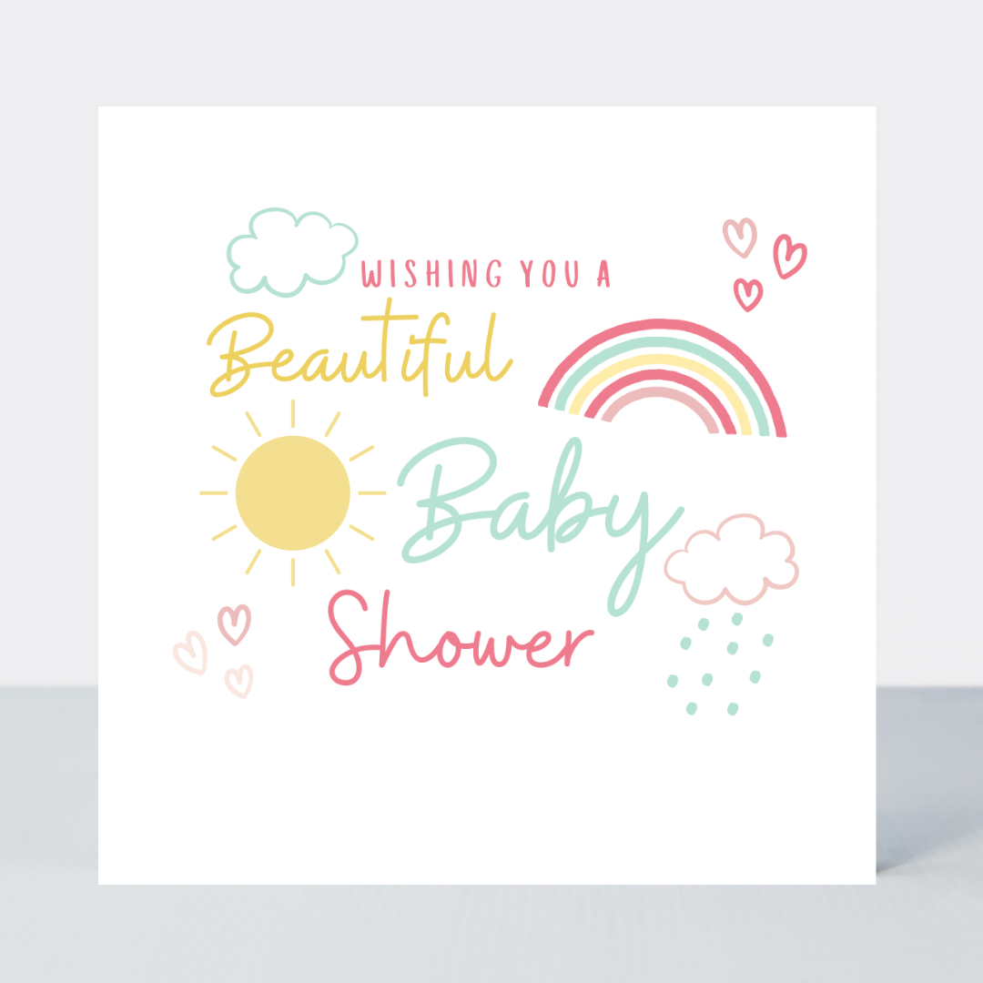 Petimo – wholesale Baby card – Rainbows Baby Shower Card0