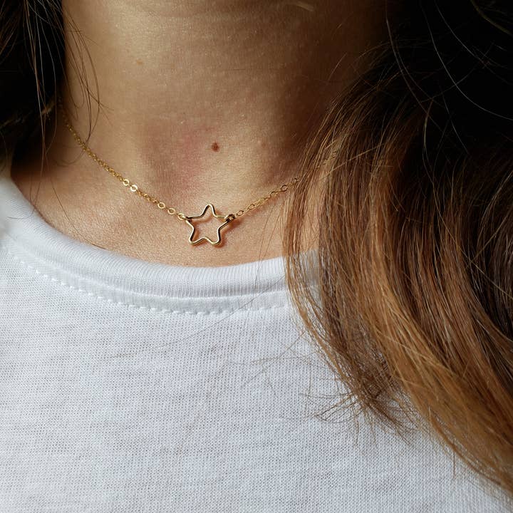Small Open Star Necklace for wholesale by Paige Anna Jewelry