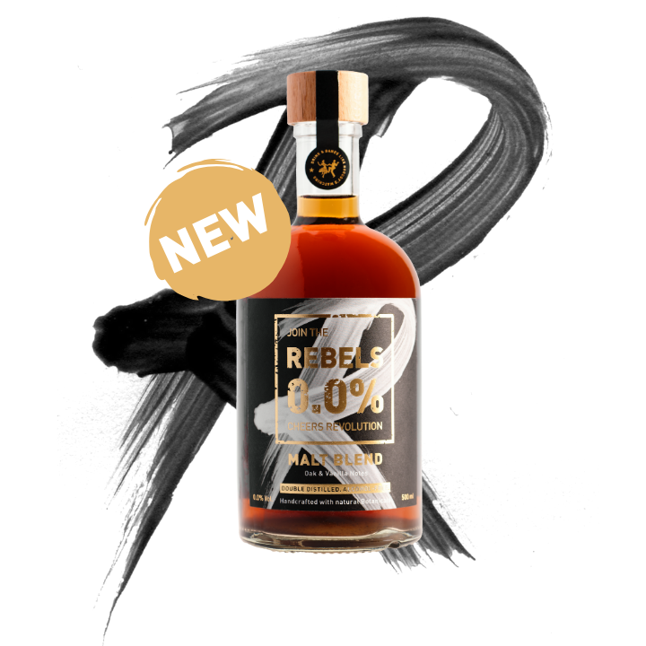 REBELS 0.0% – Engroshandel Alkoholfri spiritus/vin/øl – REBEL 0.0% Malt Blend alkoholfri whiskey-alternativ1