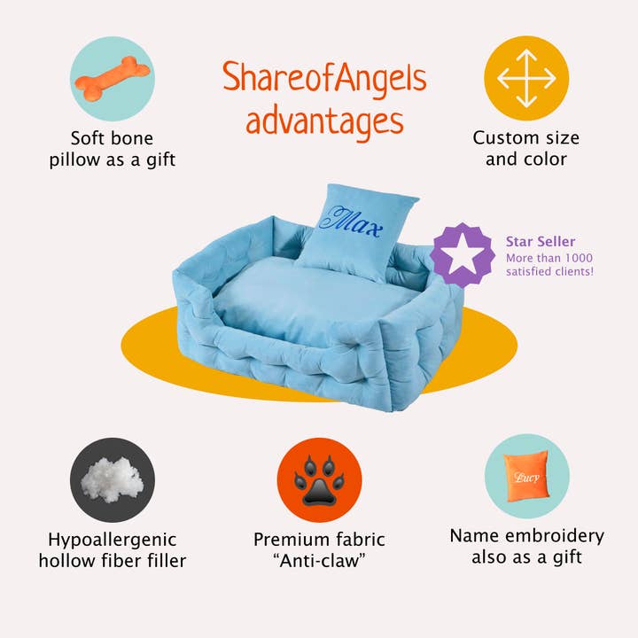 Magicalworld - Wholesale Pet Bed - Dog - Personalized light brown dog bed, washable, large dog6