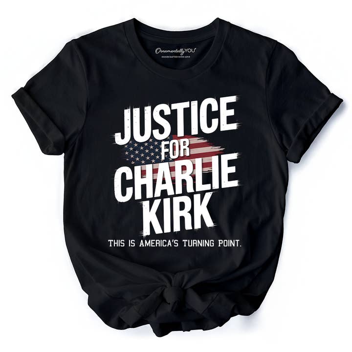 OrnamentallyYou - Wholesale Screen Printed T-Shirt - Women's - Justice For Charlie Kirk Prayers T-Shirt, Activist Tee4