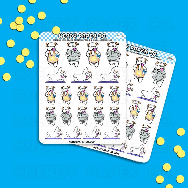 NERDY PAPER CO. - Wholesale Sticker - THEO'S GETTING FIT / HAND DRAWN PLANNER STICKERS - DS217