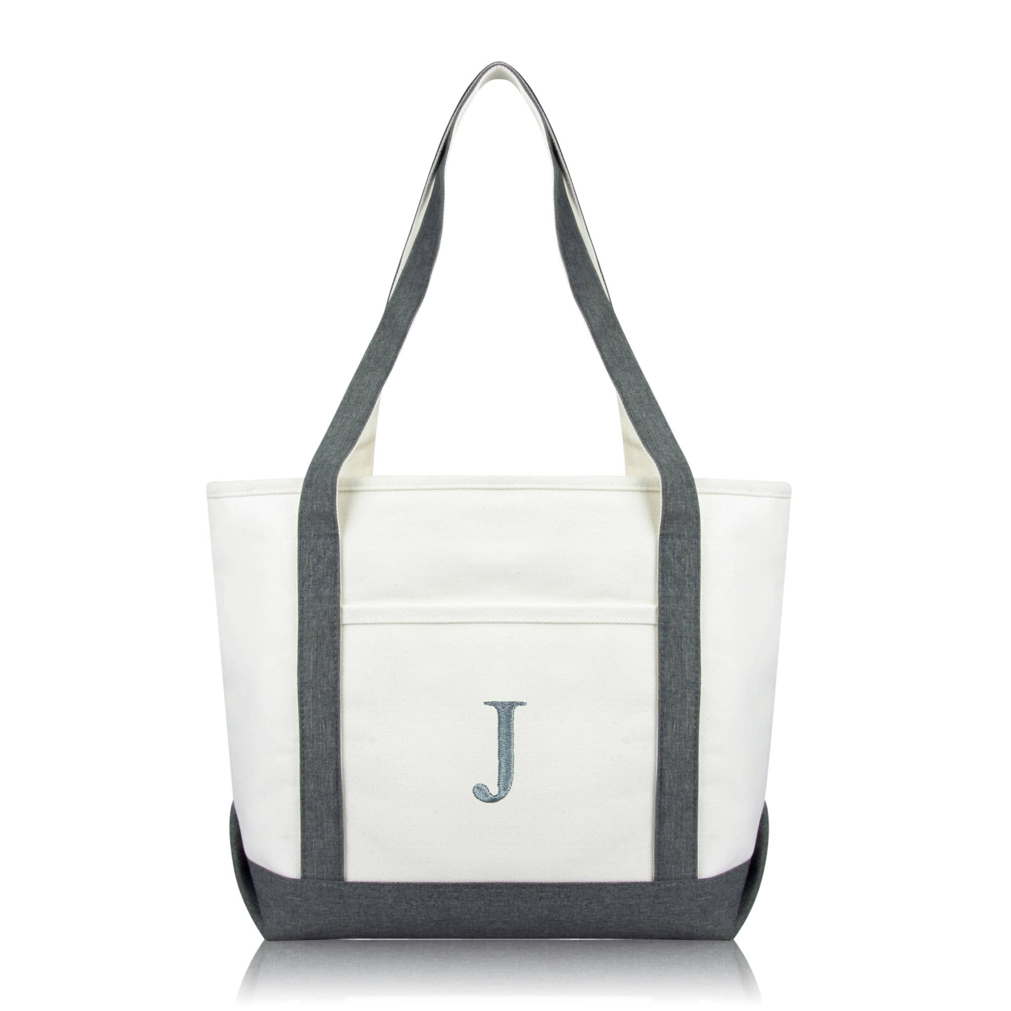Dalix - Wholesale Tote Bag - Women's - DALIX Medium Personalized Tote Bag Monogram Letter J22